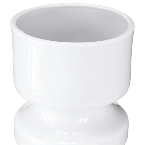 Article Vase à fleurs en métal émaillé blanc crème Ø9cm H17,5cm