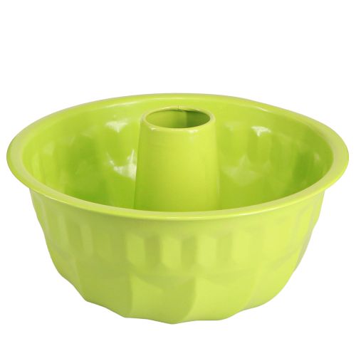 Floristik24 Moule à gâteau Gugelhupf décoratif en métal vert pomme Ø23cm H12cm