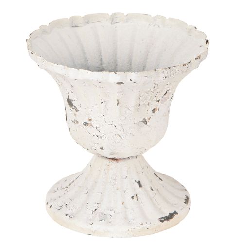 Article Coupelle décorative en métal petite Shabby Chic Blanc Ø8.5cm H8cm 2pcs