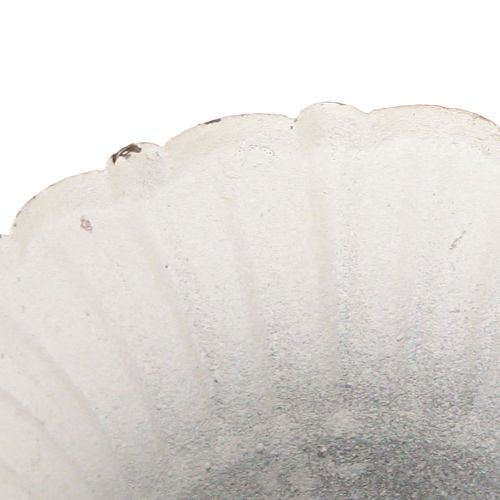 Article Coupelle décorative en métal petite Shabby Chic Blanc Ø8.5cm H8cm 2pcs