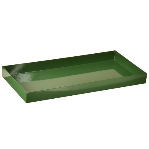 Plateau décoratif en métal rectangulaire vert 30×15cm