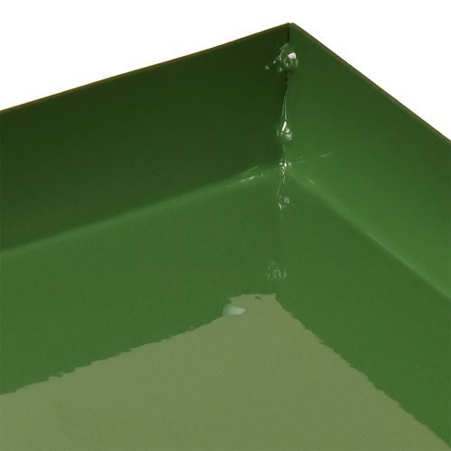 Article Plateau décoratif en métal rectangulaire vert 30×15cm