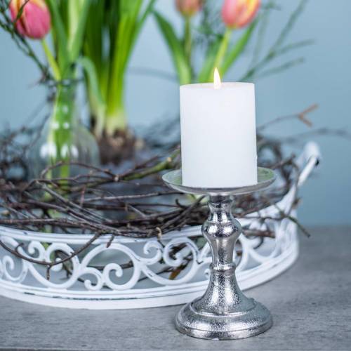 Floristik24 Chandeliers en métal pour bougies piliers, bougeoirs, bougeoirs en argent