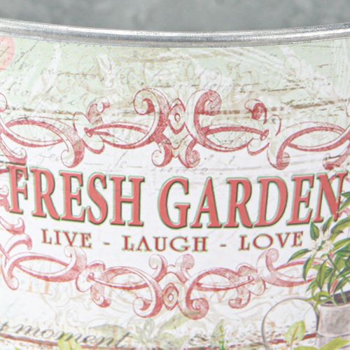 Article Pot de fleurs en métal Fresh Garden coloré vintage H18 cm