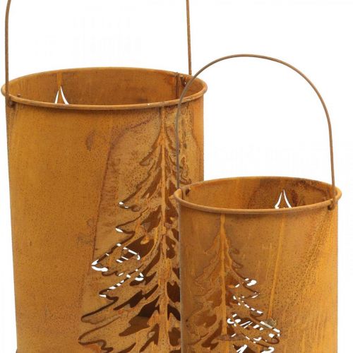 Article Lanterne métal lanterne décoration patine Ø16/20,5cm lot de 2