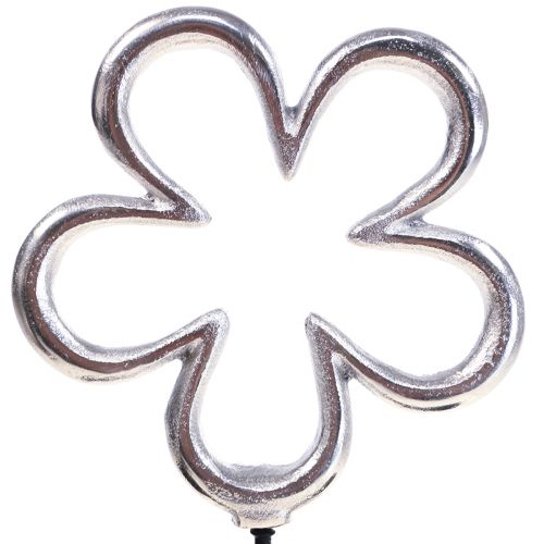 Article Décoration fleur métal argent noir décoration de table printemps H36cm