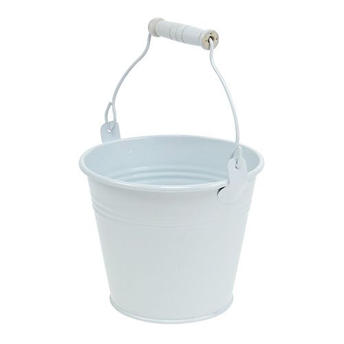 Floristik24 Seau en métal blanc Ø12cm H10cm 8 pcs