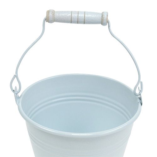 Floristik24 Seau en métal blanc Ø12cm H10cm 8 pcs