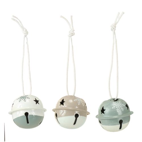 Article Cloches de Noël en métal Menthe Beige Ø3cm 16pcs
