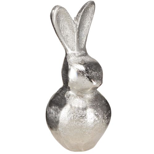 Floristik24 Lapin décoratif argenté – Figurine de Pâques moderne en métal pour une décoration printanière élégante 11 cm 3 pièces