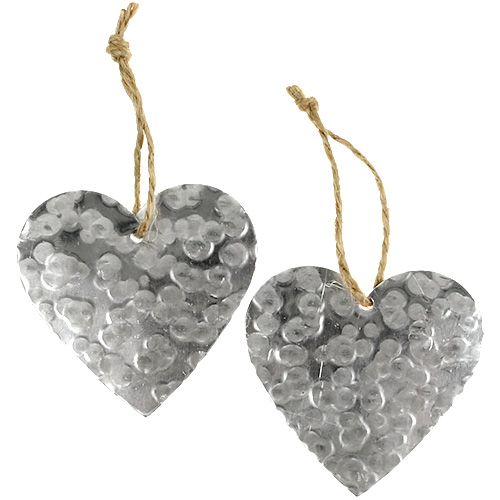 Floristik24 Coeur en métal à suspendre 5,5 cm 16 pcs