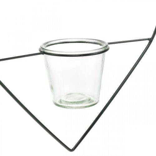 Article Lanterne coeur métal 28cm photophore pour verre suspendu 9cm
