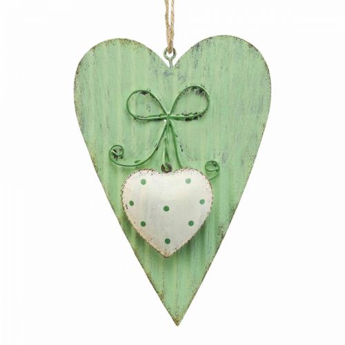 Floristik24 Coeur en métal, coeur décoratif à suspendre, décoration coeur H14,5cm 2pcs