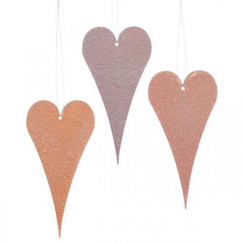 Floristik24 Décoration à suspendre Coeurs Orange/Violet 15cm 6 pièces