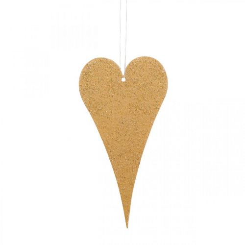 Article Décoration à suspendre fenêtre coeurs métal, coeurs décoratifs à suspendre beige/jaune/orange H15cm 6 pcs