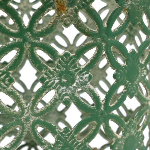 Floristik24 Panier ovale en métal avec anse 25cm x 16.5cm H21cm Vert
