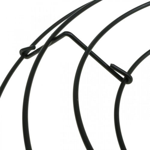 Article Couronne métal noir décoration de table fil de fer Ø30cm H3.5cm