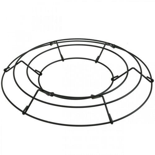 Couronne métal noir décoration de table fil de fer Ø30cm H3.5cm