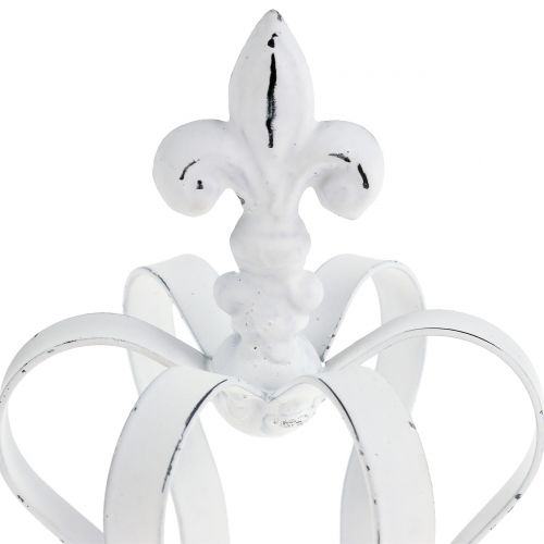 Floristik24 Couronne métal blanc Ø9.5cm H13cm
