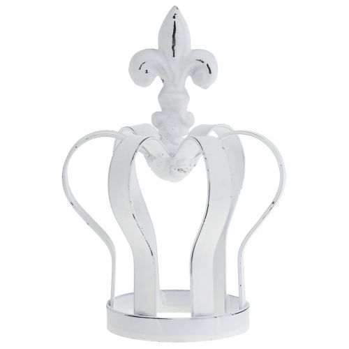 Floristik24 Couronne métal blanc Ø9.5cm H13cm