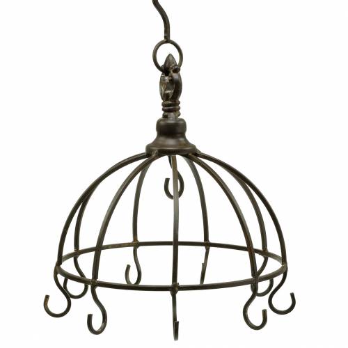 Floristik24 Déco cuisine Couronne crochets Métal antique Ø22cm H28cm