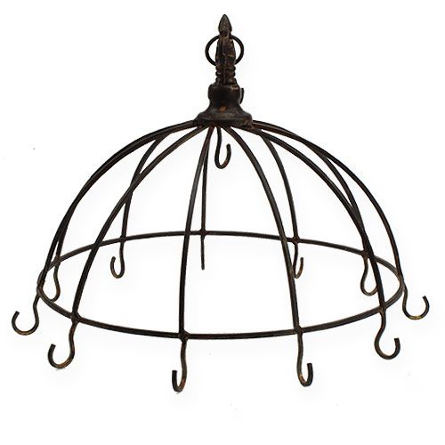 Article Couronne métal à suspendre marron rouille Ø31cm H31cm