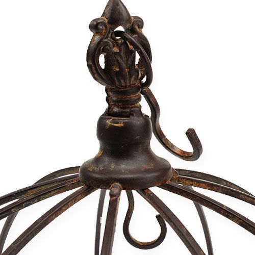 Article Couronne métal à suspendre marron rouille Ø31cm H31cm