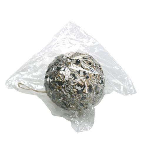 Floristik24 Boule à suspendre avec des ornements aspect antique métal doré Ø12cm