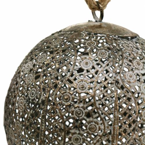 Floristik24 Boule en métal antique à suspendre Ø10,5cm