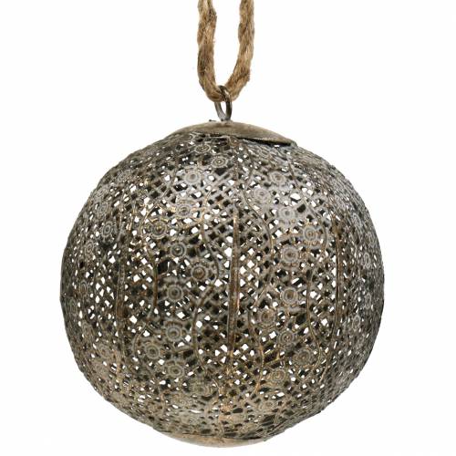 Balle en métal antique à suspendre Ø13,5cm