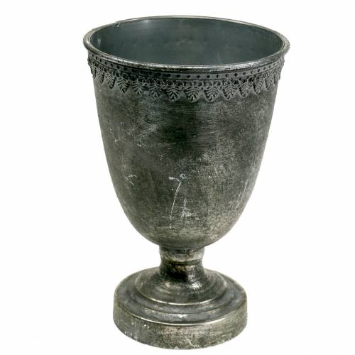 Floristik24 Coupe en métal argenté antique H26cm Ø17cm
