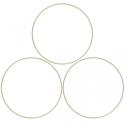Bague décorative en métal Bague Scandi Boucle décorative Doré Ø20,5 cm 6 pcs