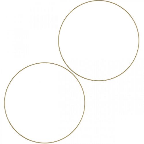 Floristik24 Anneau en métal anneau décor Scandi anneau déco boucle or Ø 25,5 cm 6 pièces
