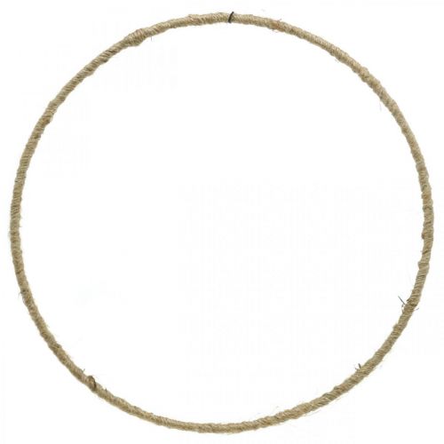 Article Anneau décoratif cordon de jute enroulé en métal anneau en métal Ø25cm 10pcs