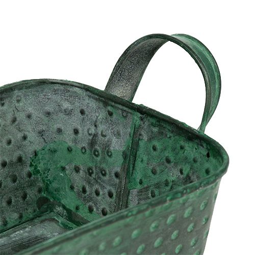 Floristik24 Bac en métal rectangulaire vert 30 x 11 cm H. 6 cm