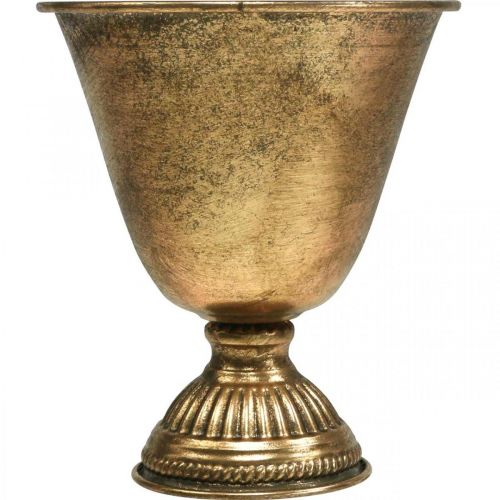 Article Bol métal gobelet décoration métal doré aspect antique H16cm