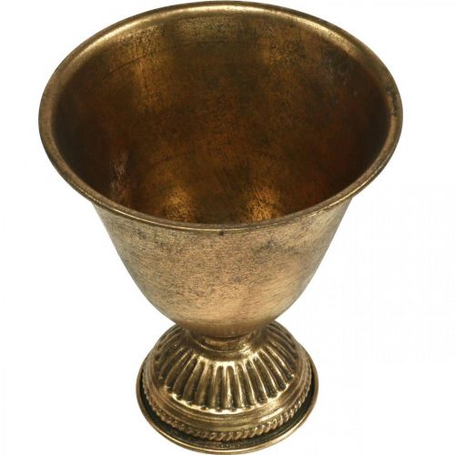 Article Bol métal gobelet décoration métal doré aspect antique H16cm