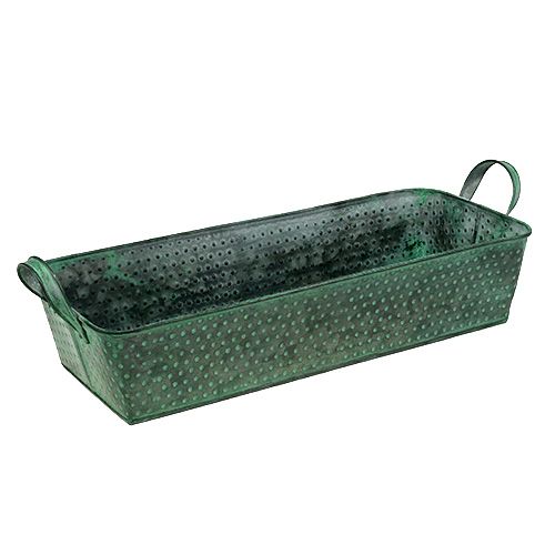 Floristik24 Bol métal carré 36cm x 15cm H8cm vert