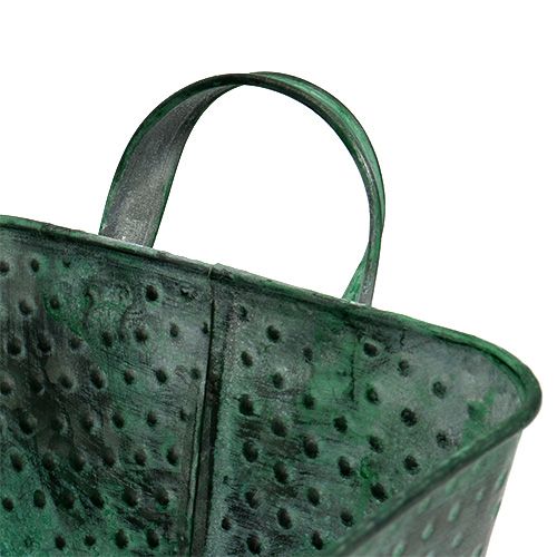 Floristik24 Bol métal carré 36cm x 15cm H8cm vert