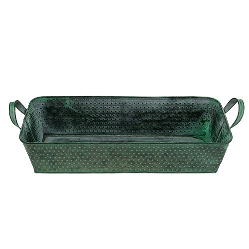 Floristik24 Bol métal carré 36cm x 15cm H8cm vert