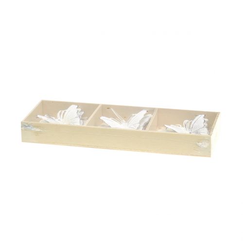 Floristik24 Papillon en métal à suspendre blanc 7cm 6pcs