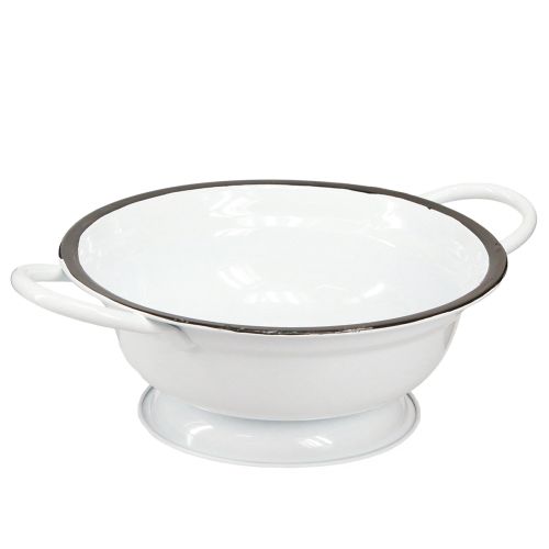 Article Bol Métal Décoration Blanc Noir Ø16.5cm H6.5cm 4pcs