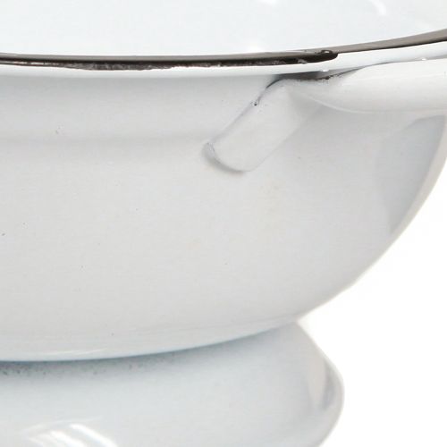 Article Bol Métal Décoration Blanc Noir Ø16.5cm H6.5cm 4pcs