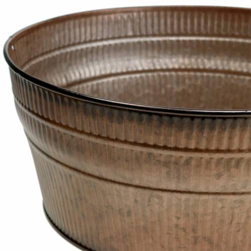 Floristik24 Jardinière orange / marron / vert zinc Ø27cm H12cm lot de 3