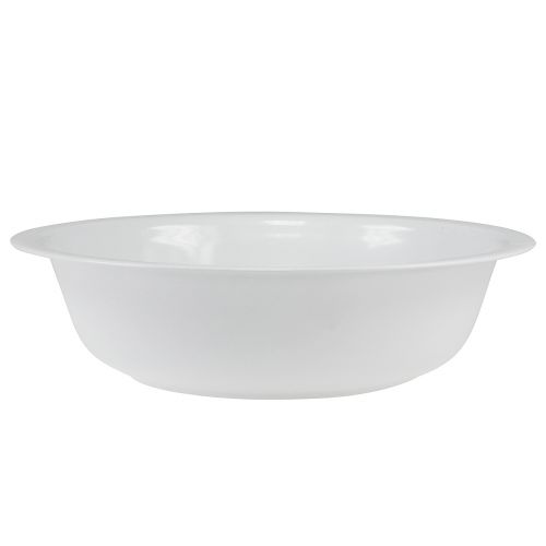 Article Bol en métal blanc aspect émail Ø36cm H9,5cm
