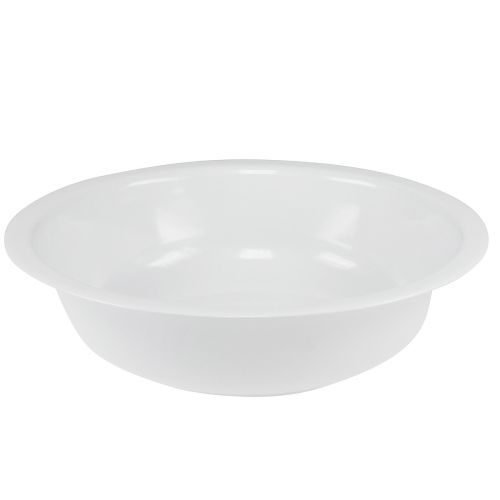 Article Bol en métal blanc aspect émail Ø36cm H9,5cm