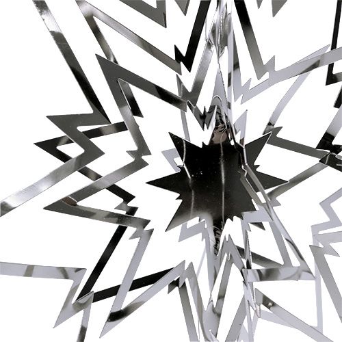 Floristik24 Etoile en métal à suspendre 3D argent 16cm