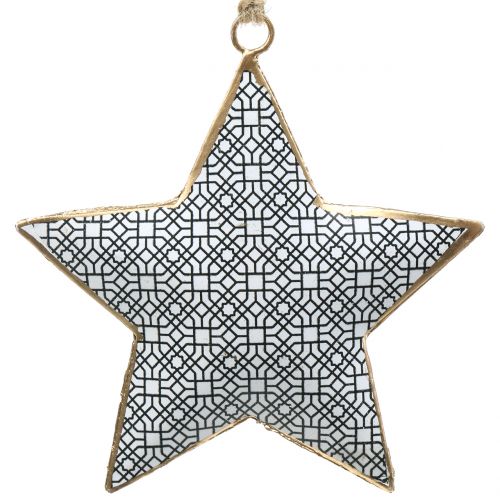 Floristik24 Etoile métal noir et blanc 10cm 3pcs