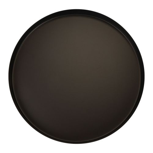 Article Plateau métal plateau décoratif plateau bougie rond noir Ø25cm 2pcs