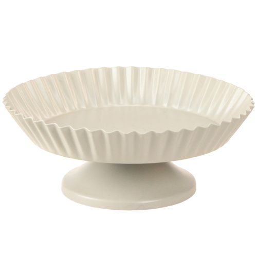 Assiette décorative grise en métal avec base en métal Ø14cm 2 pièces